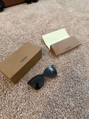 Burberry Women’s Black Sunglasses with Tan Case